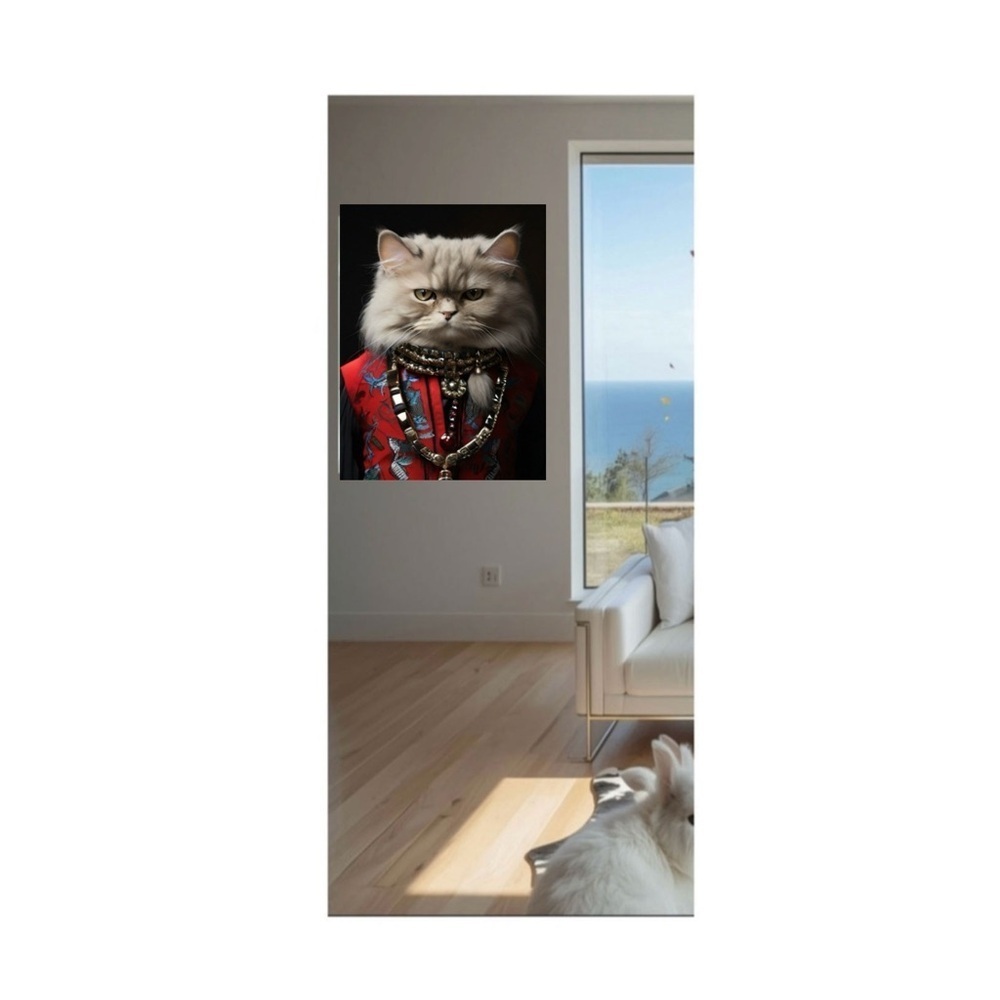 HANDCRAFTED digital art print Elegant Red and Black Cat wearing an outfit NWT - Picture 15 of 15